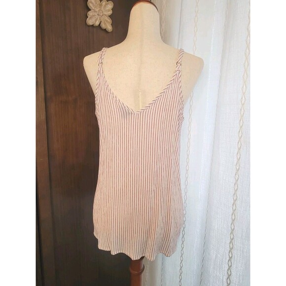 Torrid Tank Top Lace Up Spaghetti Strap Adjustable Brick Red Verticle‎ Stripe 1 - Picture 7 of 12